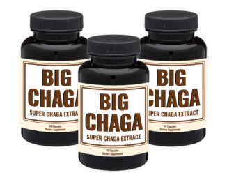 3 bottles of chaga mushroom supplement