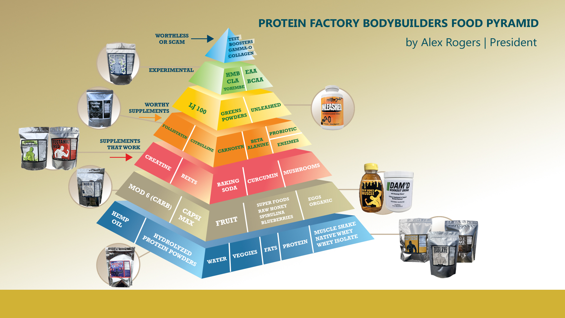 Bodybuilders Food & Supplement Pyramid Proteinfactory